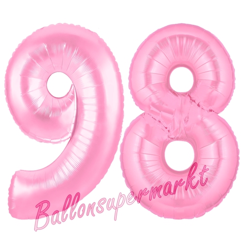 Folienballons-Zahlen-98-Rosa-Luftballons-Geschenk-98.-Geburtstag-Jubilaeum-Firmenveranstaltung