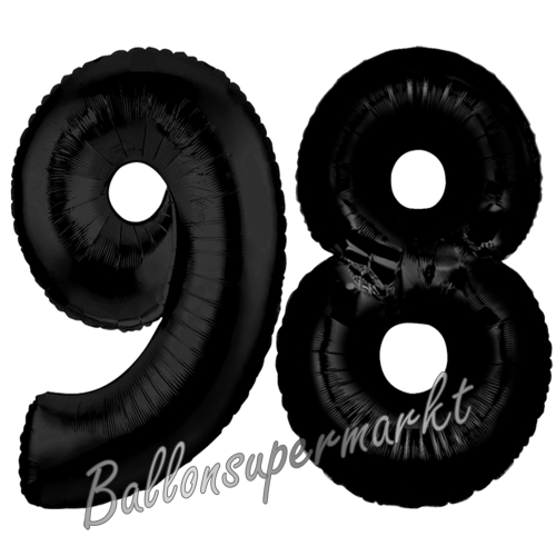 Folienballons-Zahlen-98-Schwarz-Luftballons-Geschenk-98.-Geburtstag-Jubilaeum-Firmenveranstaltung