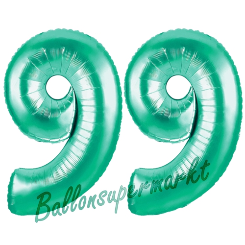 Folienballons-Zahlen-99-Aquamarin-Luftballons-Geschenk-99.-Geburtstag-Jubilaeum-Firmenveranstaltung