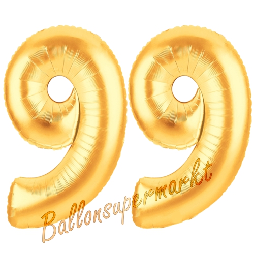 Folienballons-Zahlen-99-Gold-Luftballons-Geschenk-99.-Geburtstag-Jubilaeum-Firmenveranstaltung