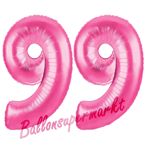 Folienballons-Zahlen-99-Pink-Luftballons-Geschenk-99.-Geburtstag-Jubilaeum-Firmenveranstaltung