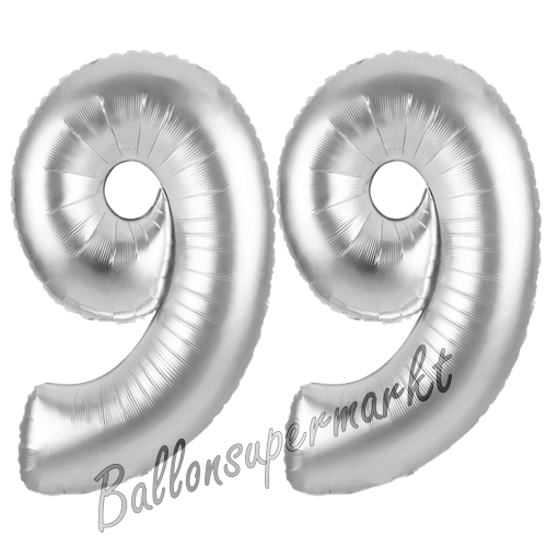 Folienballons-Zahlen-99-Silber-Luftballons-Geschenk-99.-Geburtstag-Jubilaeum-Firmenveranstaltung