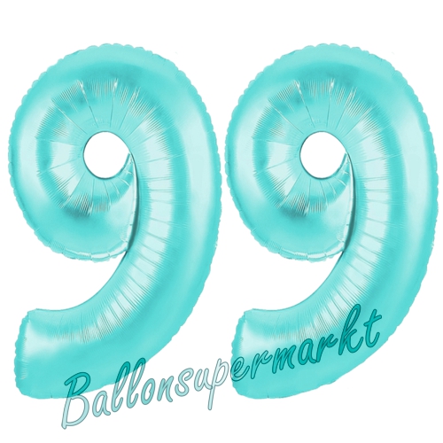 Folienballons-Zahlen-99-Tuerkis-Luftballons-Geschenk-99.-Geburtstag-Jubilaeum-Firmenveranstaltung