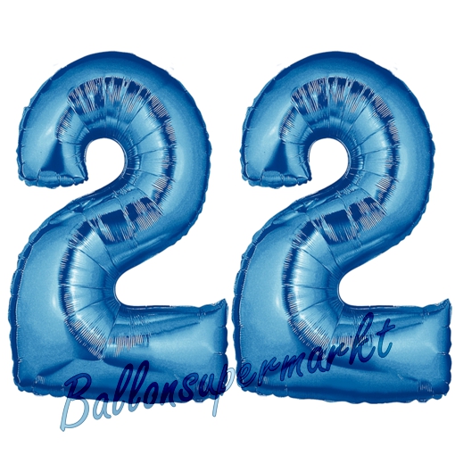 Folienballons-Zahlen-22-Blau-Luftballons-Geschenk-22.-Geburtstag-Jubilaeum-Firmenveranstaltung
