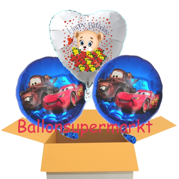 Folienballons-im-Karton-Cars-Happy-Birthday-zum-Geburtstag-Baerchen-3er