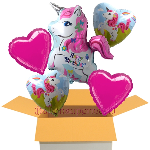 Folienballons-im-Karton-Happy-Birthday-Einhorn-5er-Karton-Unicorn-Bouquet