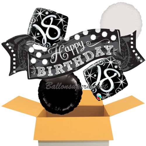 Folienballons-im-Karton-Happy-Birthday-Tafel-2-Elegant-18-2-Runsballons-schwarz-weiss-Dekoration-18.-Geburtstag