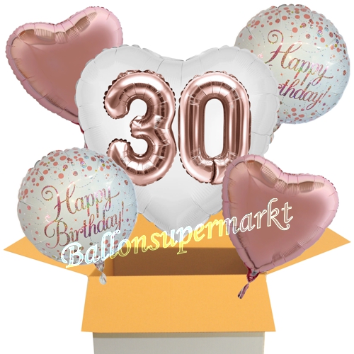 Folienballons-im-Karton-Herz-Jumbo-Zahl-30-Happy-Birthday-Sparkling-Fizz-Rosegold-2-Herzballons-rosegold-Dekoration-30.-Geburtstag