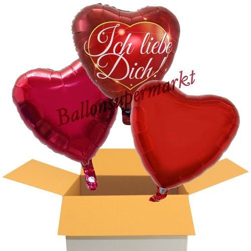 Ballon-Girlande "Ich Liebe Dich" aus Folienballons in silber Hochzeits-Deko