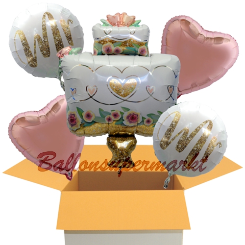 Folienballons-im-Karton-Mr-Mr-rund-Hochzeitstorte-Herzen-rosegold-zur-schwulen-Hochzeit-Dekoration-Hochzeitsgeschenk