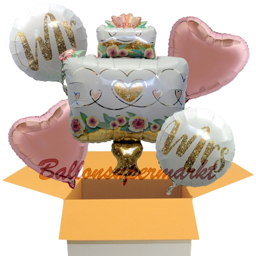 Folienballons-im-Karton-Mr-Mrs-rund-Hochzeitstorte-Herzen-rosegold-zur-Hochzeit-Dekoration-Hochzeitsgeschenk