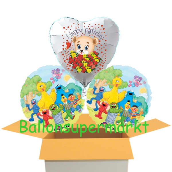 Folienballons-im-Karton-Sesamstrasse-Happy-Birthday-zum-Geburtstag-Baerchen-3er