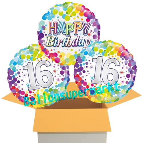 Folienballons-im-Karton-zum-16.-Geburtstag-Happy-Birthday-Colorful-Confetti-16-Geschenk-Dekoration