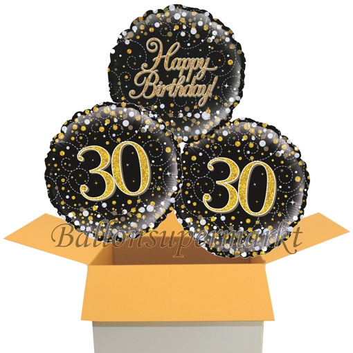 Folienballons-im-Karton-zum-30.-Geburtstag-Happy-Birthday-Sparkling-Fizz-Gold-30-Geschenk