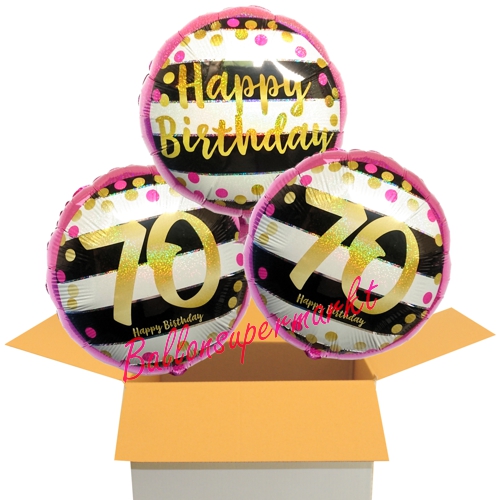 Folienballons-im-Karton-zum-70.-Geburtstag-Happy-Birthday-Pink-and-Gold-Milestone-Birthday-70-Geschenk