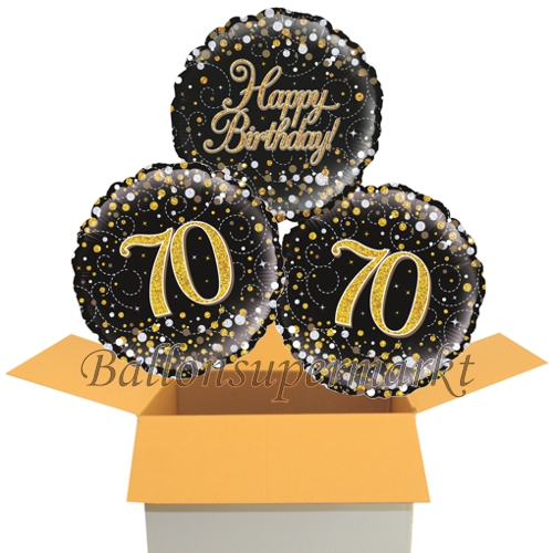 Folienballons-im-Karton-zum-70.-Geburtstag-Happy-Birthday-Sparkling-Fizz-Gold-70-Geschenk