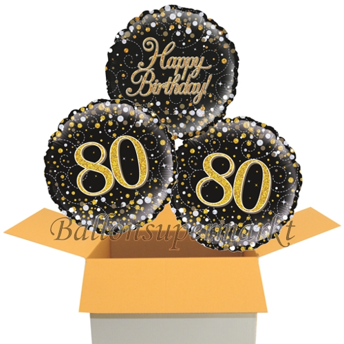 Folienballons-im-Karton-zum-80.-Geburtstag-Happy-Birthday-Sparkling-Fizz-Gold-80-Geschenk