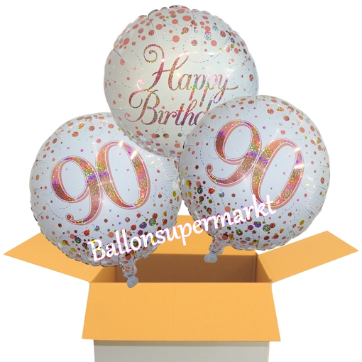 Folienballons-im-Karton-zum-90.-Geburtstag-Happy-Birthday-Sparkling-Fizz-Rosegold-90-Geschenk