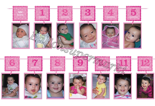 Fotogirlande-zum-1.-Geburtstag-rosa-Dekoration-Kindergeburtstag-1-Maedchen-Girlande-fuer-Fotos-Raumdeko