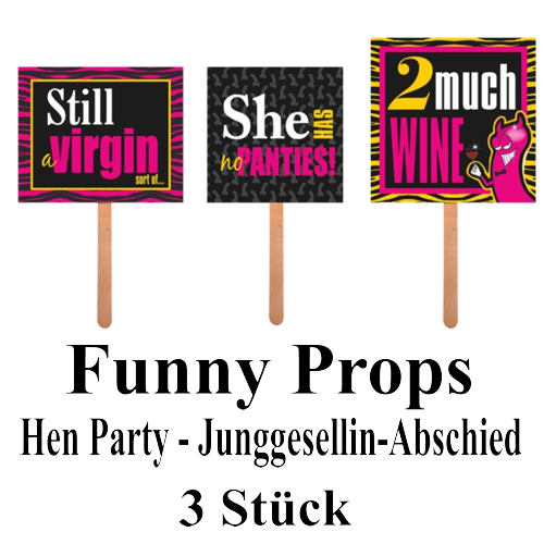 Funny-Props-Foto-Accessories-Junggesellinnenabschied-Still Virgin-3-Stueck