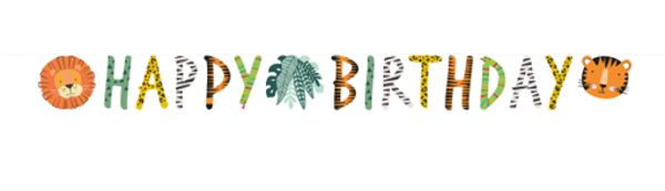 Geburtstagsbanner-Dschungeltiere-Dekoration-Tiere-Kindergeburtstag-Safari-Dschungel