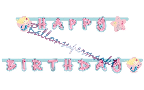 Geburtstagsbanner-Be-a-Mermaid-Happy-Birthday-Partydekoration-Meerjungfrau-zum-Kindergeburtstag-Geburtstag