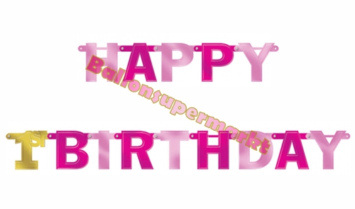 Geburtstagsbanner-Happy-1st-Birthday-Pink-Partydekoration-zum-1.-Geburtstag-Kindergeburtstag-Maedchen
