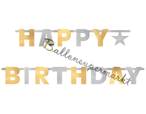 Geburtstagsbanner-Happy-Birthday-Gold-und-Silber-zum-Geburtstag-Kindergeburtstag-Partydekoration
