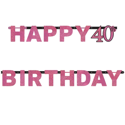 Geburtstagsbanner-Pink-Celebration-40-holografisch-zum-40-Geburtstag-Dekoration