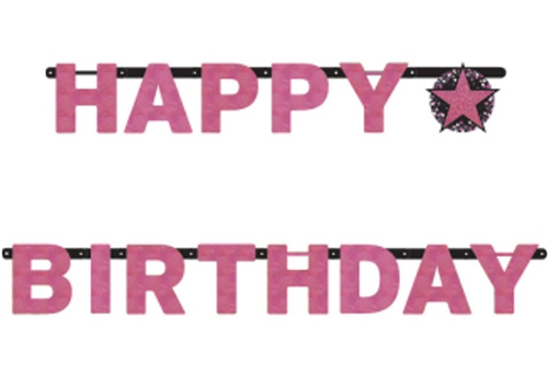 Geburtstagsbanner-Pink-Celebration-Birthday-holografisch-zum-Geburtstag