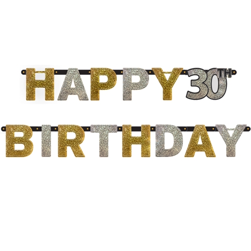 Geburtstagsbanner-Sparkling-Celebration-30-holografisch-zum-30-Geburtstag-Dekoration