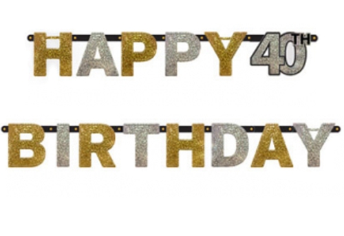 Geburtstagsbanner-Sparkling-Celebration-40-holografisch-zum-40-Geburtstag-Dekoration