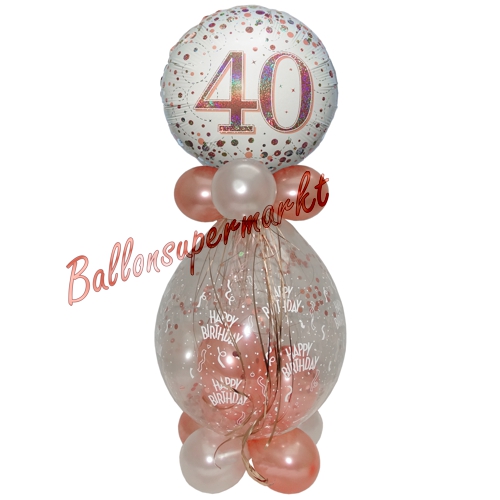 Geschenkballon-Sparkling-Fizz-Rosegold-40-Geschenk-im-Luftballon-zum-40.-Geburtstag
