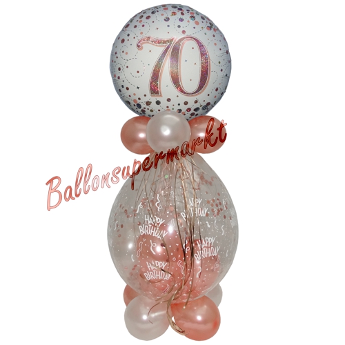 Geschenkballon-Sparkling-Fizz-Rosegold-70-Geschenk-im-Luftballon-zum-70.-Geburtstag