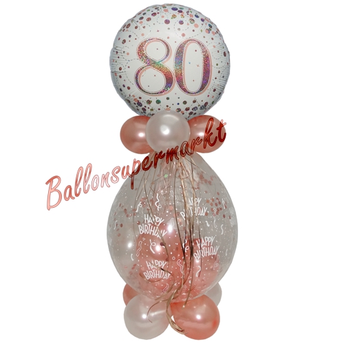 Geschenkballon-Sparkling-Fizz-Rosegold-80-Geschenk-im-Luftballon-zum-80.-Geburtstag