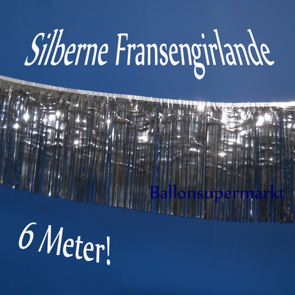 Girlande-Fransengirlande-Silber-Dekoration-Silvester-Partydekoration