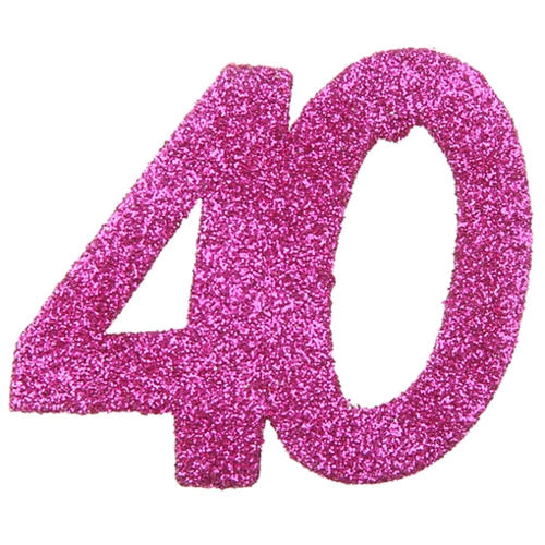 Glitzer-Konfetti-XL-Pink-40.-Geburtstag-Dekoration-Partydeko-Tischdeko-Jubilaeum