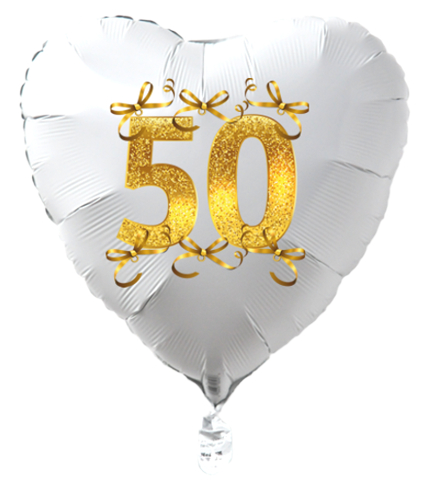 Goldene-Hochzeit-Herzluftballon-aus-Folie-weiss-Schleifen-in-Gold-mit-Ballongas-Helium