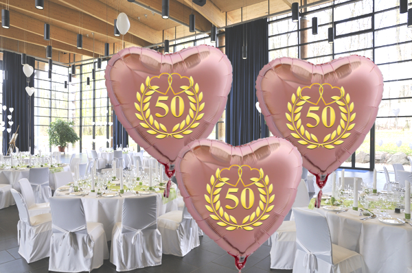 Goldene-Hochzeit-Herzluftballons-aus-Folie-roseegold-mit-goldenem-Kranz