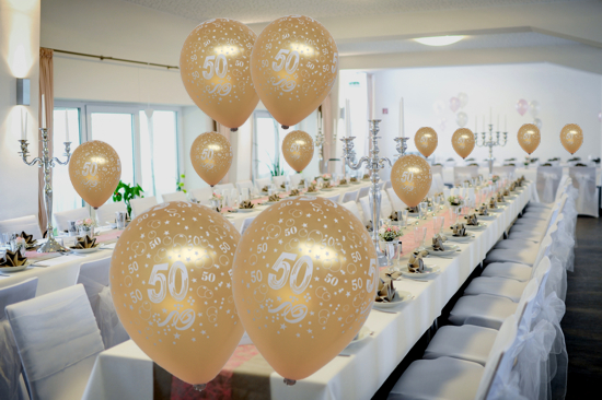 Luftballons zum 50. Hochzeitstag, Goldene Hochzeit