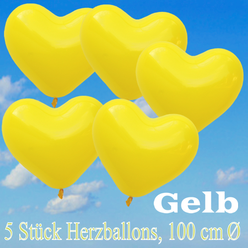 5-grosse-gelbe-herzballons-100-cm