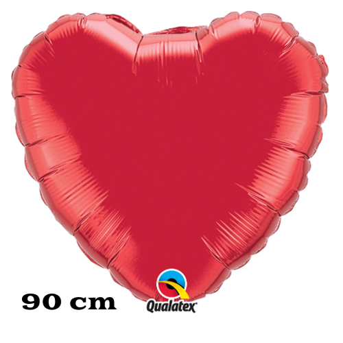 Grosser-90-cm-Jumbo-Herzluftballon-aus-Folie-Rot
