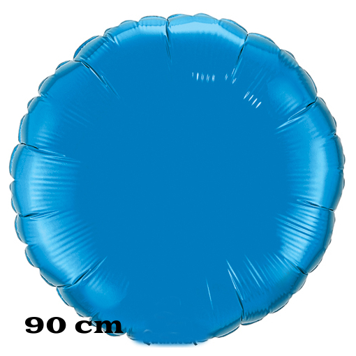 Großer blauer Luftballon aus Folie, Rundballon, 90 cm Durchmesser
