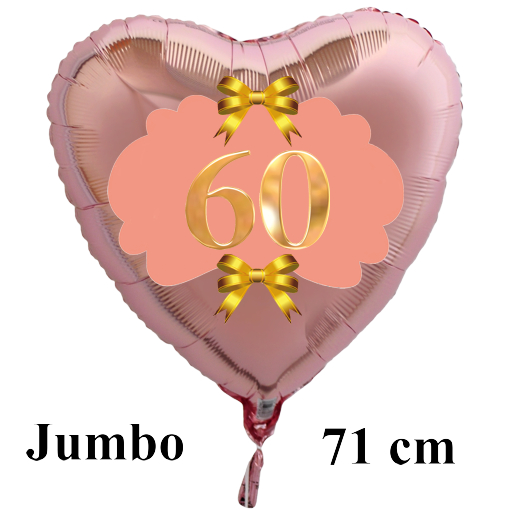 Großer Herzluftballon-Rosegold-zum-60.-Geburtstag-Gold-Rosa-mit-Helium