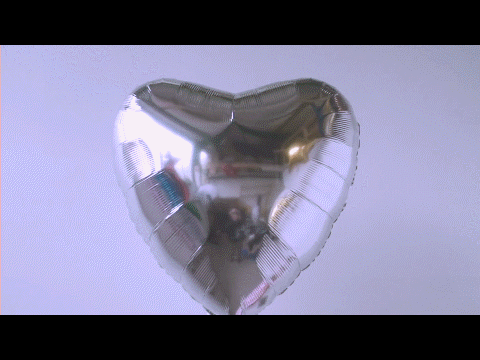 Großer Herzluftballon aus Folie in Silber