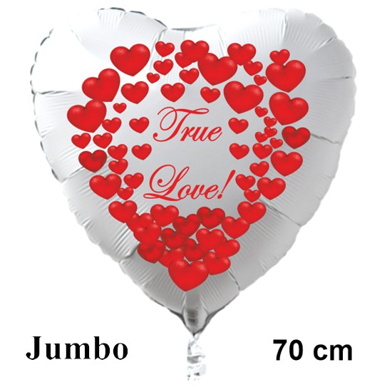 Grosser-weisser-Herzluftballon-zum-Valentinstag-True-Love-mit-roten-Herzen