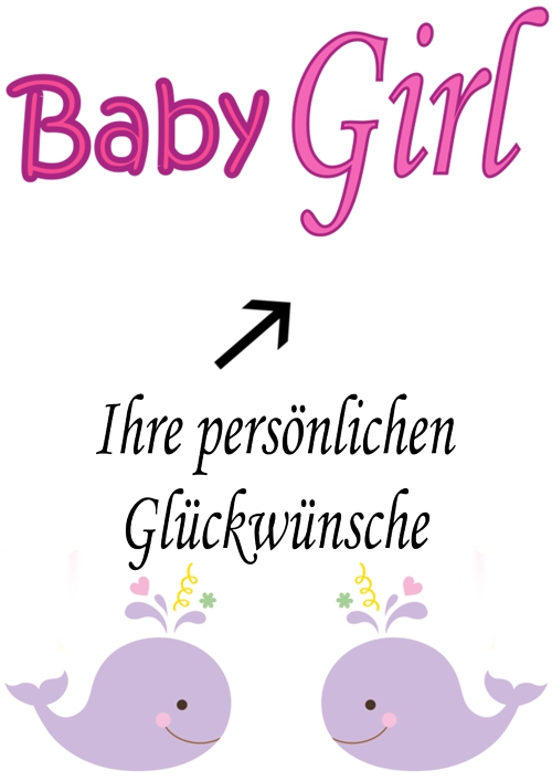 Grusskarte-zur-Geburt-Taufe-Baby-Girl-Maedchen-bedruckt-mit-Babywalen