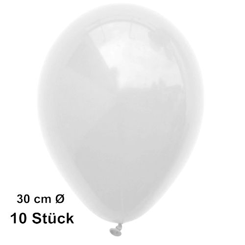 Luftballons weiß, 28-30 cm, preiswert und günstig
