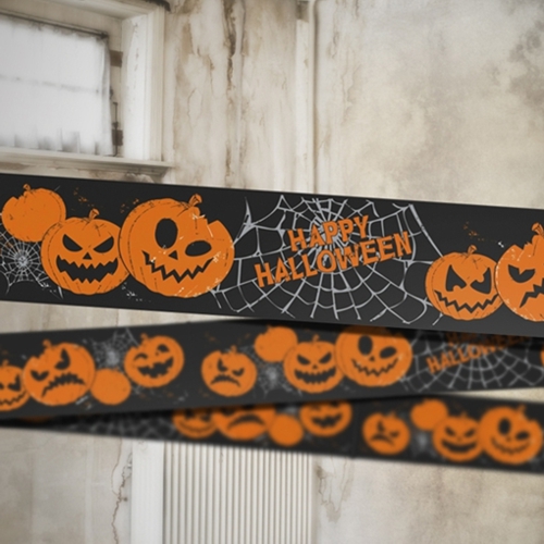 Halloween-Dekoration-Absperrband-Happy-Halloween-Raumdeko-Halloweenparty