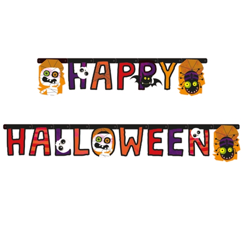 Halloween-Kids-Dekoration-Party-Banner-Happy-Halloween-Spinnen-Fledermaeuse-Raumdeko-Halloweenparty